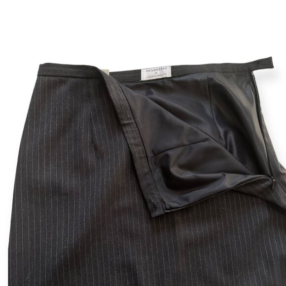 Philosophy di Alberta Ferretti Maxi Pin Stripe Wool Skirt, Size US8 - Picture 7 of 13